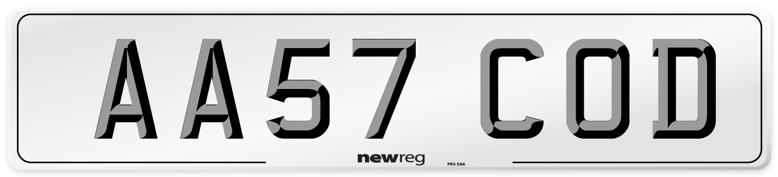 AA57 COD Number Plate from New Reg